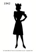 1942 Fashion history black silhouette