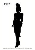 1947 Fashion history black silhouette dress