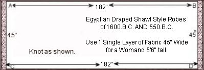 Egyptian Costume Draped Shawl Style Garment 