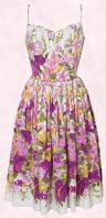 Fashion-era trends 2008 - Violet Valentine from Oasis is a delightful strappy sundress. It is adorned with sweet violets in sugared shades through soft floral border print working from small blossom to full blooms. 