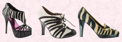 Heeled Animal Footwear - Zebra Shoes