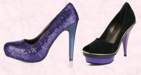 Littlewoods AW09 Clothing & Footwear - Love Label Stellar Sequin Platform Shoe �30.  Faith Footwear Suede Peep Toe Platform Court 'Crave' Shoe -�80 Also in Aubergine.