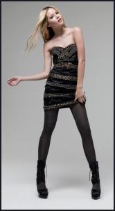 Dress - Matthew Williamson at Debenhams - Strapless black dress with studs.