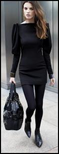 Warehouse 80's Black Dress �65/�75, Tights �8/�10, Bag �120/�156 all Warehouse Autumn Winter 2009-10.