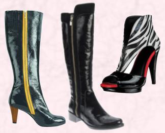 Boden Heeled Boots With Yellow Zipper - Autumn 2009/Winter 2010. Dune Autumn Winter 2009 - Women�s Accessories  Rip B, �140/�195.  Miss Selfridge Autumn/Winter 2009 Shoes&nbsp;- Zebra/Zip Ankle Boot.