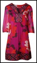 Kaftan border print red dress - Fashion trends summer 2009.