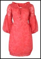 Volume in fashion 2009. Coral red dress Harvey Nicholls
