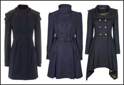 Women's Navy Military Coats