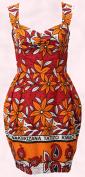  ASOS.com Africa Collection. Batik fabric print style orange and red tribal print summer dress.