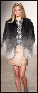 Black Grey White Chubby Fur Coat 