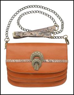 orange bag with chain