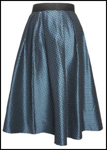 Teal Two Tone 70s Midi Skirt.
