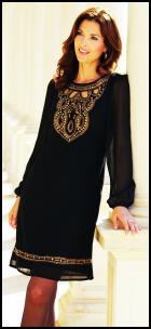 Isme Little Black Tunic Dress With Gold Embellishment.