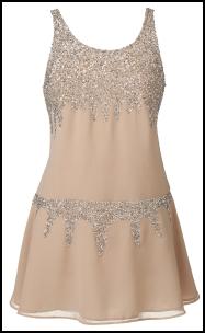 Flesh Peach  Drop Waist Sequin Dress.