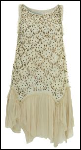 Gold Beads Detail & Limited Edition Cream Chiffon A-line Dress