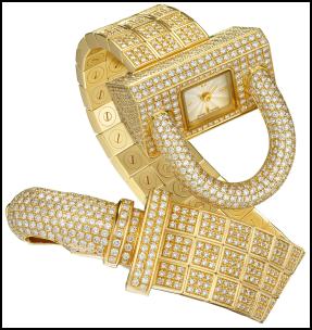 Cadenas Watch, Yellow Gold & Pav� Diamonds.