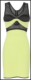 Body Con Sporty Look - Hartley Neon Lemon Aertex Mesh Dress.