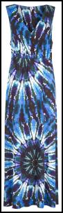 Claire Sweeney Blue Tie Dye Watercolours Maxi Dress.