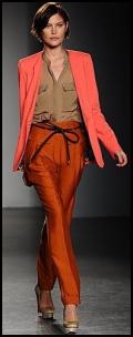 Matthew Williamson - Burnt Orange Tangerine Narrow Pants and Coral Jacket.