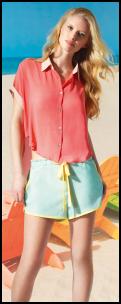 New Look SS12 - Aqua Mint Shorts And Pink Shirt.