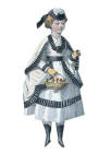 1869 Girl in soft bustle dress