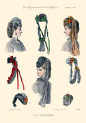 The Englishwoman's Domestic Magazine Fashions 1869 - Neat trimmed hats.