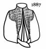 Picture of an 1887 mantelet.  Costume history and fashion history of cloaks and coats.