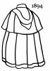 Picture of a cloak with hood 1894. Costume history and fashion history of cloaks.