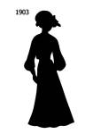 1903 black silhouette for costume stencils and collage work.