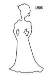 White costume  silhouette 1905