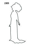White costume  silhouette 1909