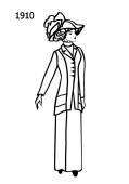 Line drawing of late  Edwardian style suit - 1910