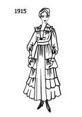 Line drawing of the fashion history era 1915