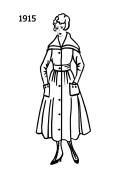 Line drawing of the fashion history era 1915