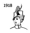 Silhouette line drawing of hat  - 1918