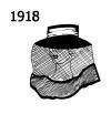 Silhouette line drawing of hat  - 1918