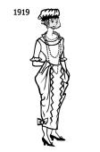 Silhouette line drawing of dress  - 1919