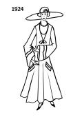 Silhouette line drawing of Loos Lanvin dress - 1924