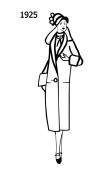 Silhouette line drawing of wrap coat - 1925