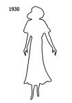White Outline Fashion History Silhouette Stencil 1930 for Costumes