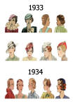  C20th Hair Styles & Hats Images Fashion History 1933-34