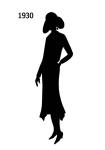 Picture of Black Fashion Silhouette 1930 for Stencils