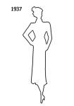 Outline Fashion History Silhouette Stencil 1937 for Costumes