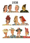  C20th Hair Styles & Hats Images Fashion History 1938