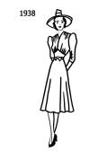 Sketch of 1938 gown. 