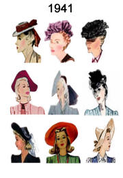 1941 Image of C20th Fashion History Hat Styles 
