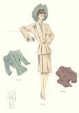 1946 Tailleur Trade Fashion Plates Fashion Design 
