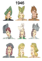 Picture of C20th Hair Styles & Hats Fashion History 1946 Costume History