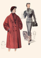 1955 Red Double Breasted Coat and Slim Suit