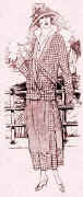 Drawing of above ankle sporty dress. Costume history and fashion history 1920s
